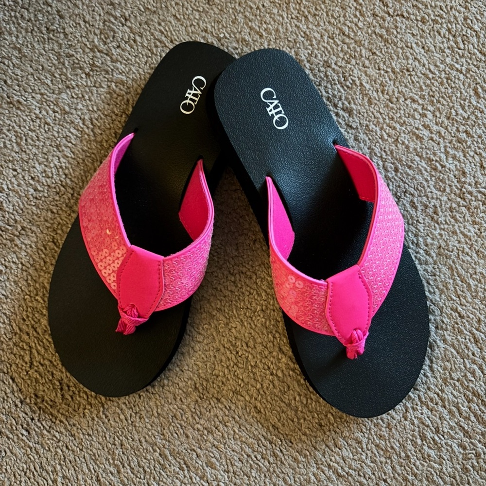 Cato Pink and Black Sandals